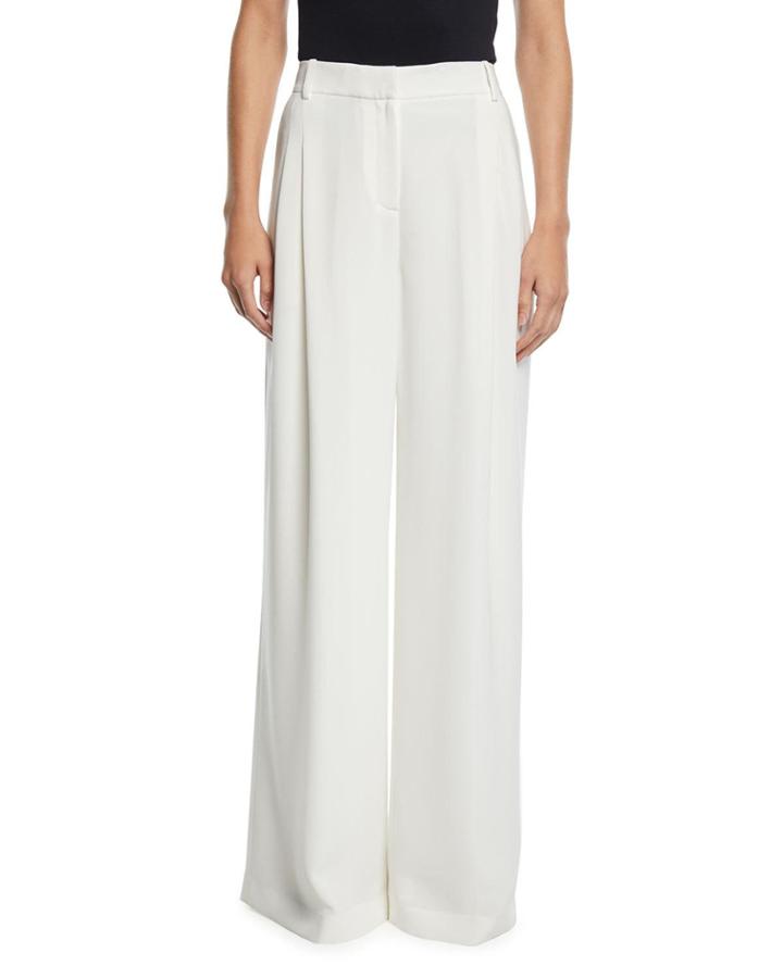 Quincy Finesse Crepe Wide-leg Pants