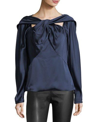 Charmeuse Twist-front Blouse