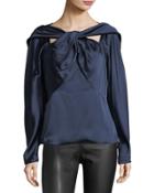 Charmeuse Twist-front Blouse