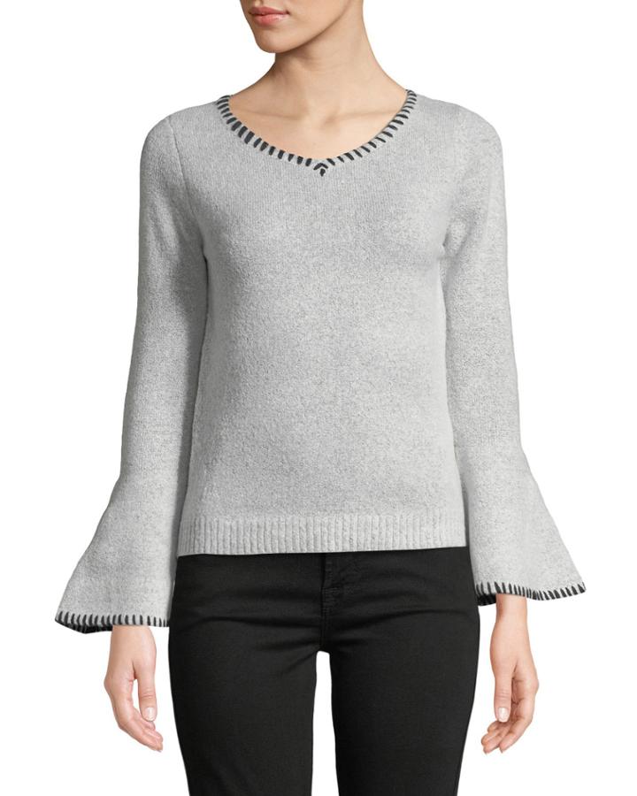 Flare-sleeve Crewneck