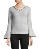 Flare-sleeve Crewneck