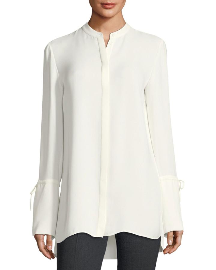Desra Long Tie-sleeve Silk Double-georgette Tunic