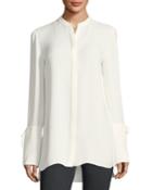 Desra Long Tie-sleeve Silk Double-georgette Tunic