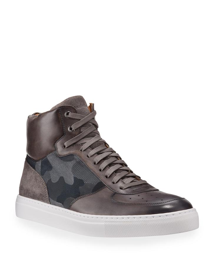 Men's Lamar Mixed Leather High-top Camo