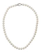 Short 7mm Pearl-strand Necklace, White