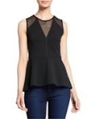 Avalon Illusion Mesh Peplum Top