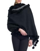 Cashmere/wool Fur-trim Double-face