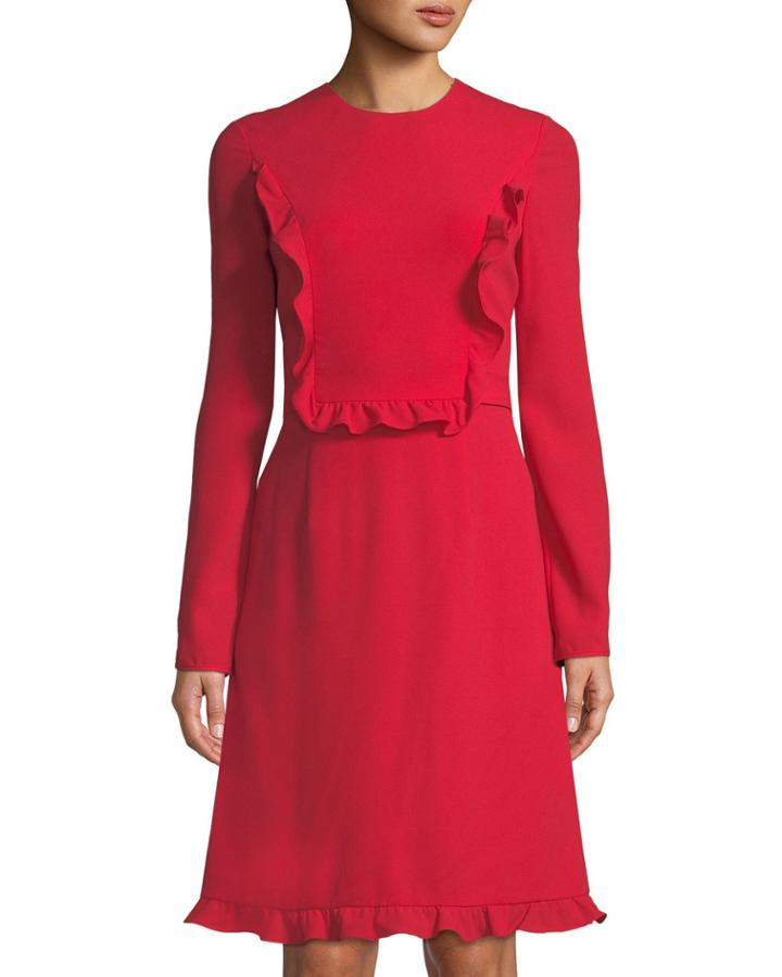 Long-sleeve Ruffle Dress