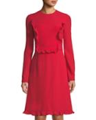 Long-sleeve Ruffle Dress