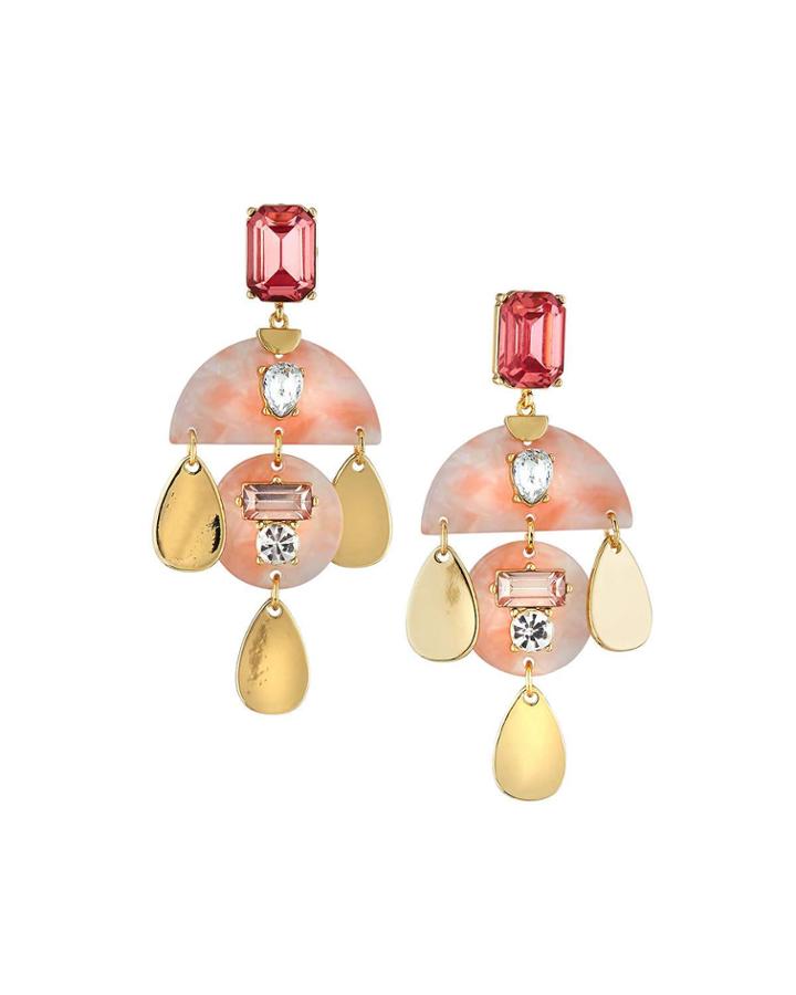 Multi-drop Chandelier Earrings, Pink