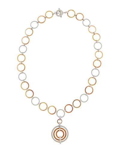 Tricolor Circle-link Cable Necklace