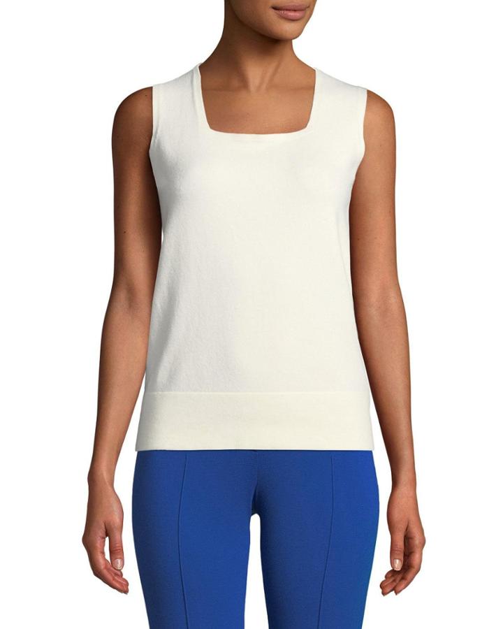 Square-neck Wool-blend Tank