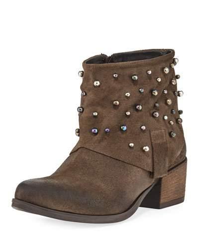 Marlo Multicolor Studded Bootie, Brown