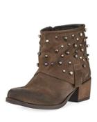 Marlo Multicolor Studded Bootie, Brown