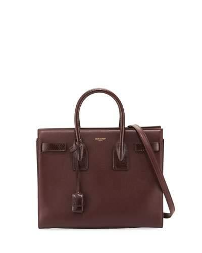Sac De Jour Small Stamped-croc Satchel Bag, Black