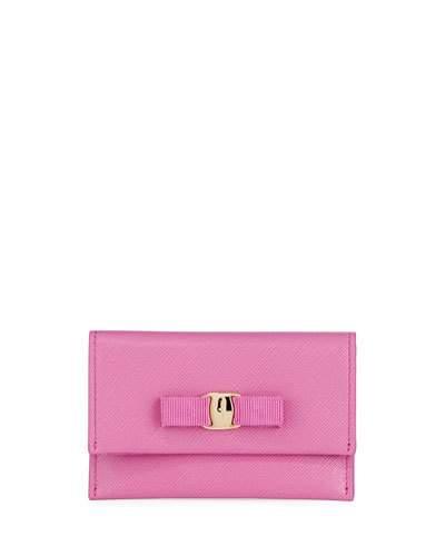 Saffiano Vara Snap Wallet, Pink