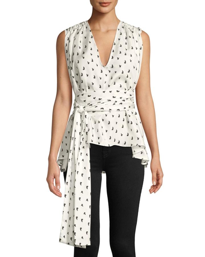 I Can Count On You Printed Wrap Top