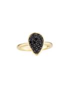 Black Spinel Pear Ring