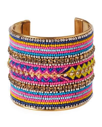 Wide Seed Bead Cuff Bracelet,