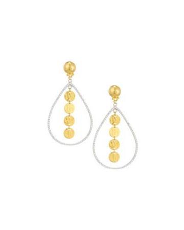 Marquise 24k Two-tone Lush Diamond Drop Earrings