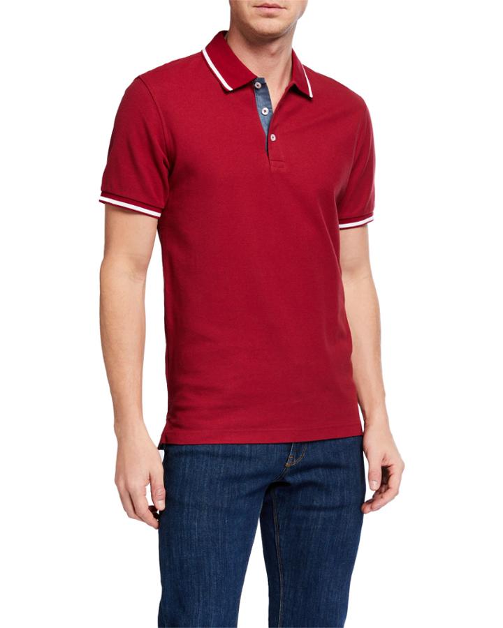 Men's Pique Contrast-tipped Polo