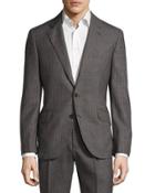 Pinstriped Classic-fit Two-piece Suit, Gray/light Brown