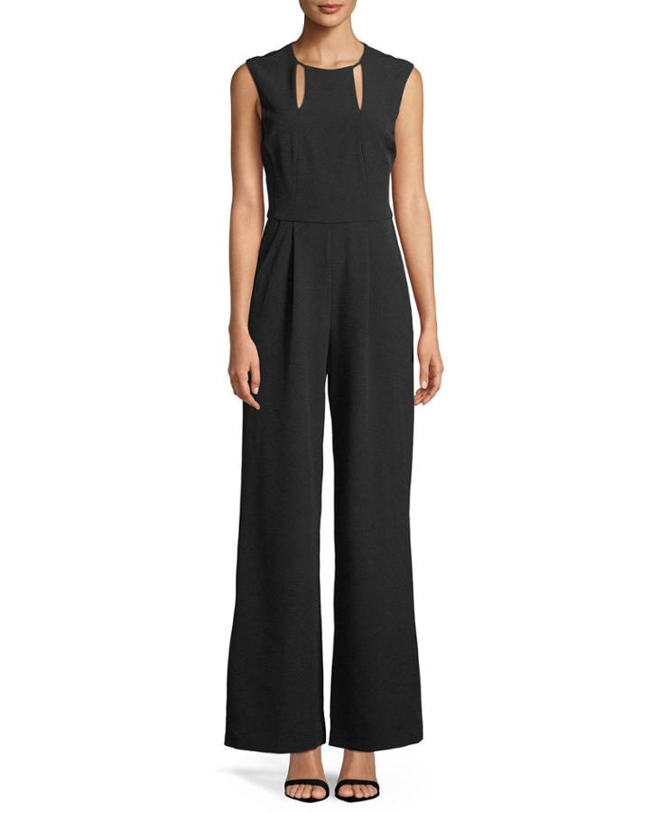 Cutout-neck Crepe Jumpsuit