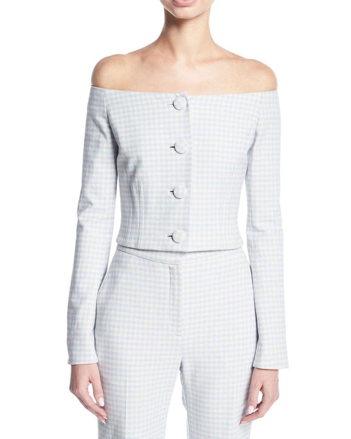 Jackie Off-the-shoulder Gingham