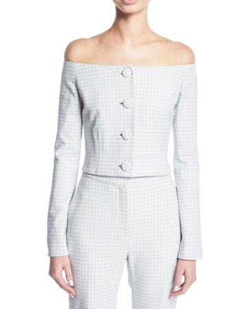 Jackie Off-the-shoulder Gingham
