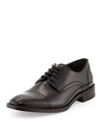 All Gathered Leather Oxford, Black
