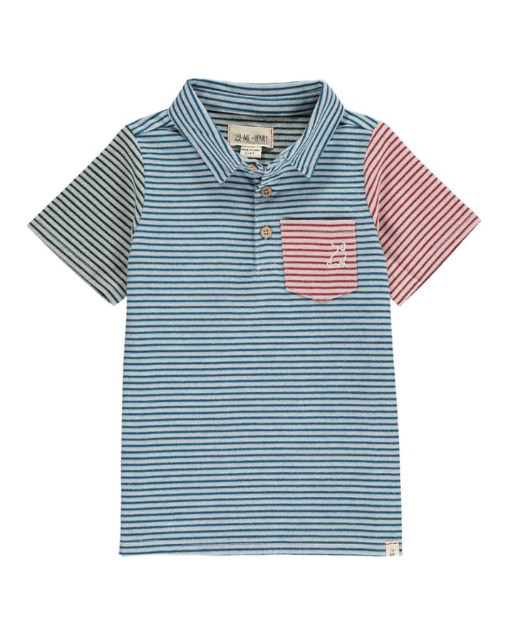 Colorblock Striped Woven Polo W/ Children's Book, Size