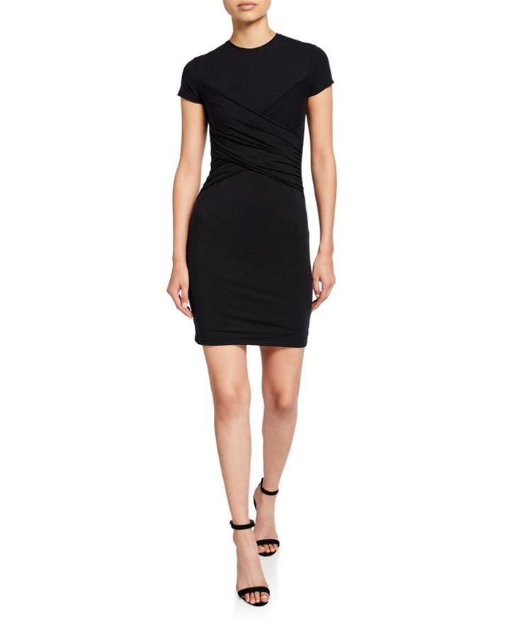 Crewneck Short-sleeve Body-conscious Dress