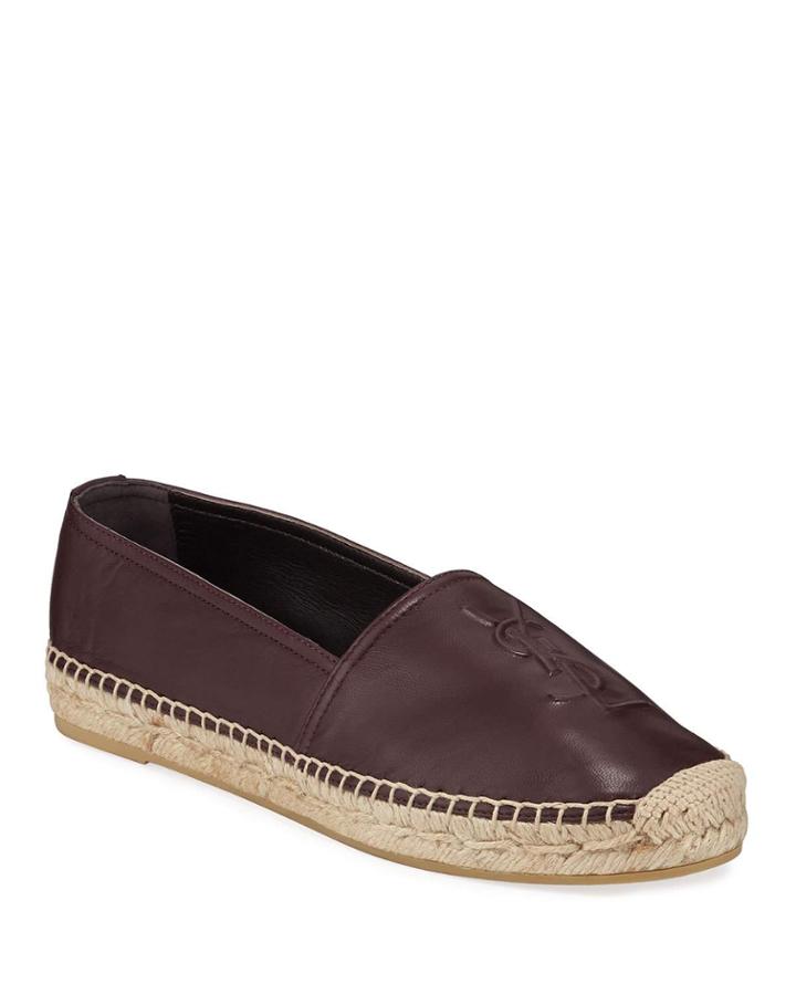 Ysl Logo Flat Slip-on Espadrilles