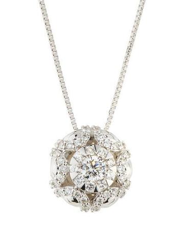18k Diamond Bouquets Seashell Pendant Necklace