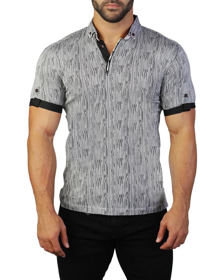 Men's Mozart Stripe Cotton Polo