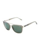 Square Acetate/metal Aviator