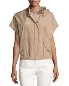 Monili Bead-trim Lightweight Taffeta Jacket