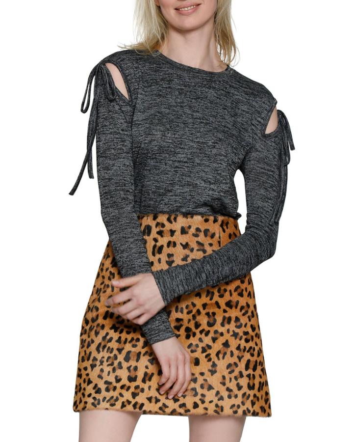 Nicolette Marled Cutout Top