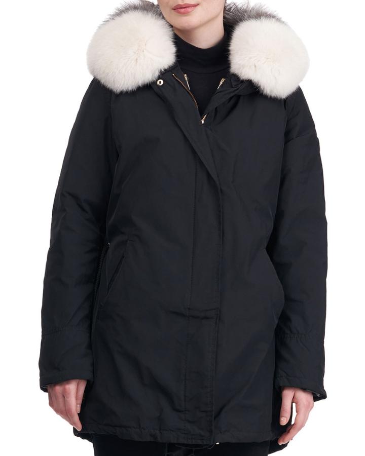 Apres-ski Fox Fur Trim Parka With Down Vest