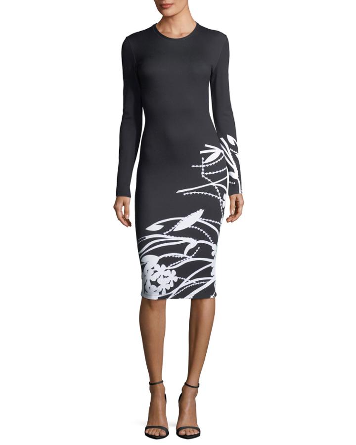 Floral-print Fitted Knit