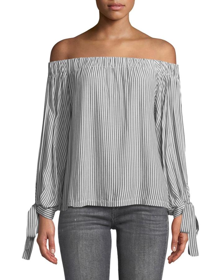 Off-the-shoulder Tie-cuff