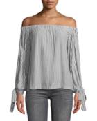 Off-the-shoulder Tie-cuff