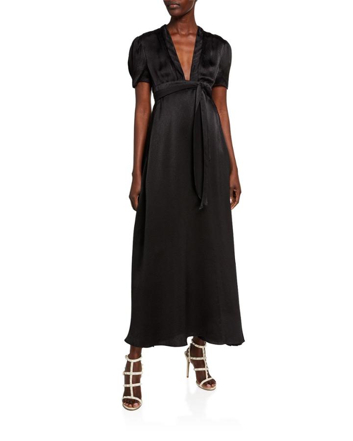 Puff Sleeve Wrap Dress