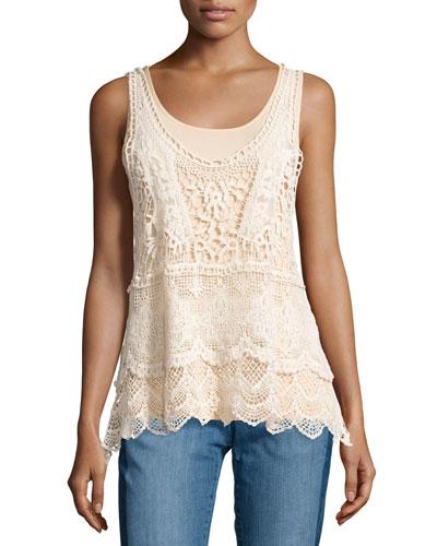 Crochet Scoop-neck Tank,