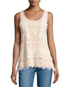 Crochet Scoop-neck Tank,