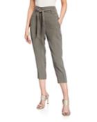 Tie-waist Cropped Trousers