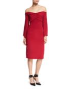 Off-the-shoulder Portrait Crepe Cocktail