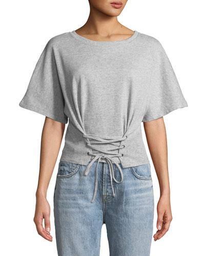 Lace-up Short-sleeve