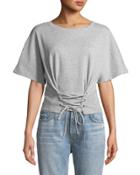 Lace-up Short-sleeve