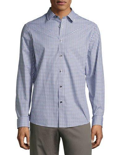 Woven Button-front Check-print